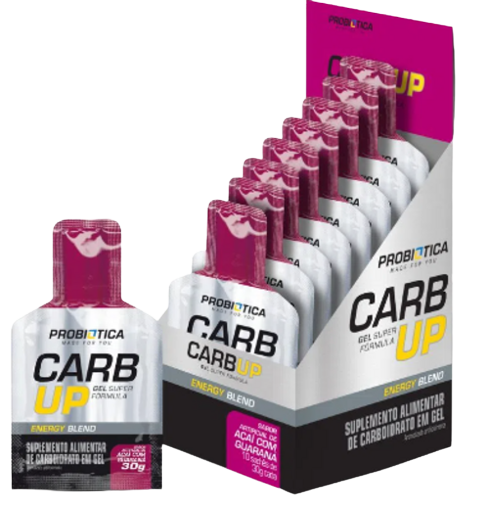 Carb Up Gel Super Fórmula 10 sachês de 30g - Probiótica - Sabor Açaí com guaraná