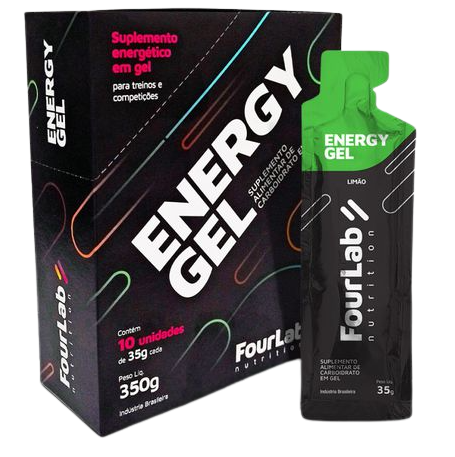 Energy Gel 10 sachês 35g - Fourlab Nutrition - Sabor Limão