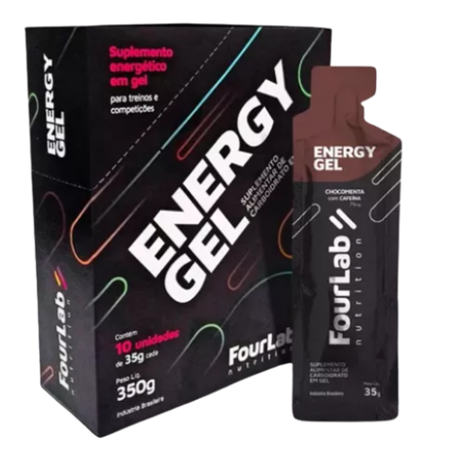 Energy Gel 10 sachês 35g - Fourlab Nutrition - Sabor Chocomenta
