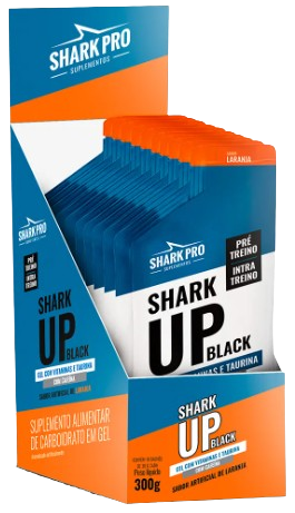 Shark Up Black 10 sachês 30g - Shark Pro - Sabor Laranja