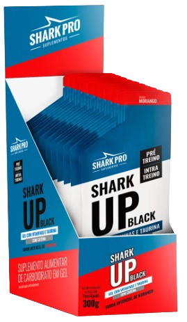 Shark Up Black 10 sachês 30g - Shark Pro - Sabor Morango