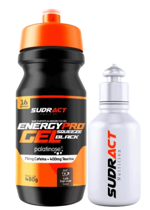 Energy Pro Gel Squeeze Black 480mg + Squeeze 100ml - Sudract Nutrition - Sabor Café Expresso