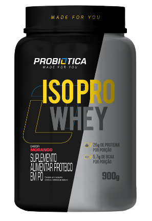 Iso Pro Whey 900 G - Probiótica - Sabor Morango