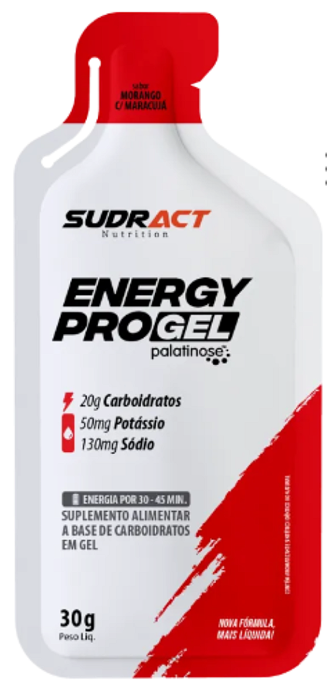 Energy Pro Gel 30g - Sudract Nutrition - Sabor Morango c/Maracujá