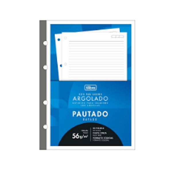 REFIL CADERNO ARGOLADO PAUTADO 56G TILIBRA 80 FOLHAS