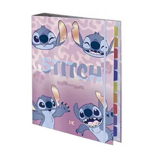 CADERNO ARGOLADO CARTONADO STITCH 48 FOLHAS DAC