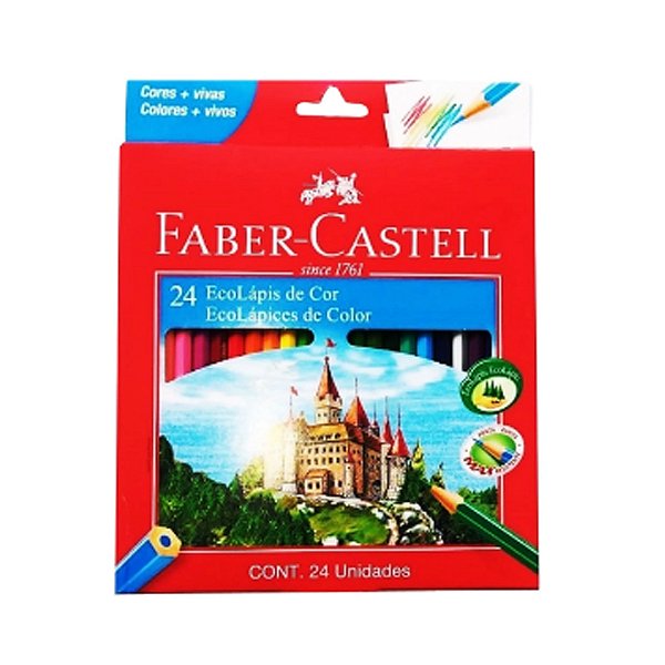LÁPIS DE COR FABER CASTELL 24 CORES ECOLÁPIS