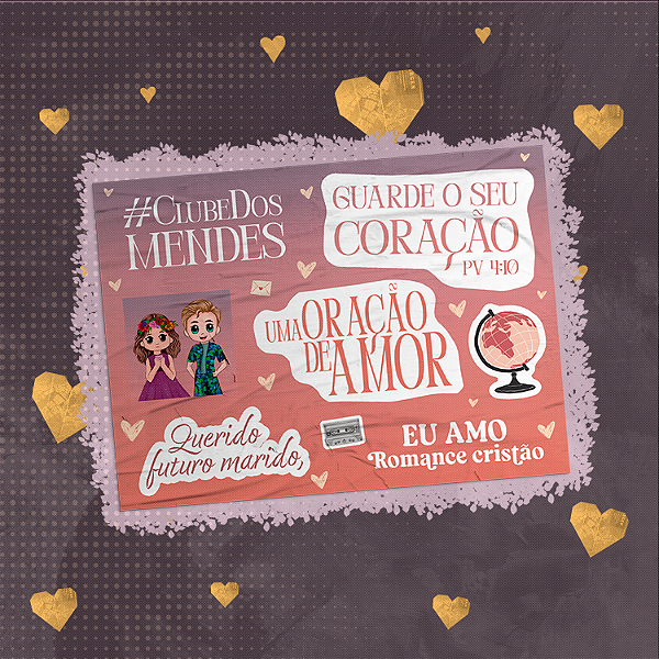 Cartela de Adesivos | Uma Oração de Amor - modelo 1