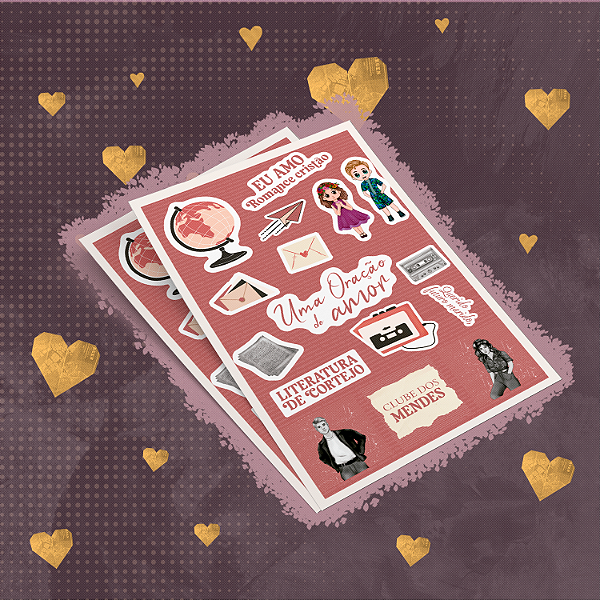 Cartela de Adesivos | Uma Oração de Amor - modelo 2