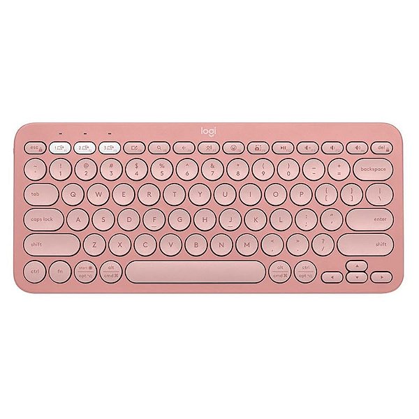 Teclado sem Fio Bluetooth US Multi-Dispositivos Pebble Keys 2 K380s Rosa - Logitech
