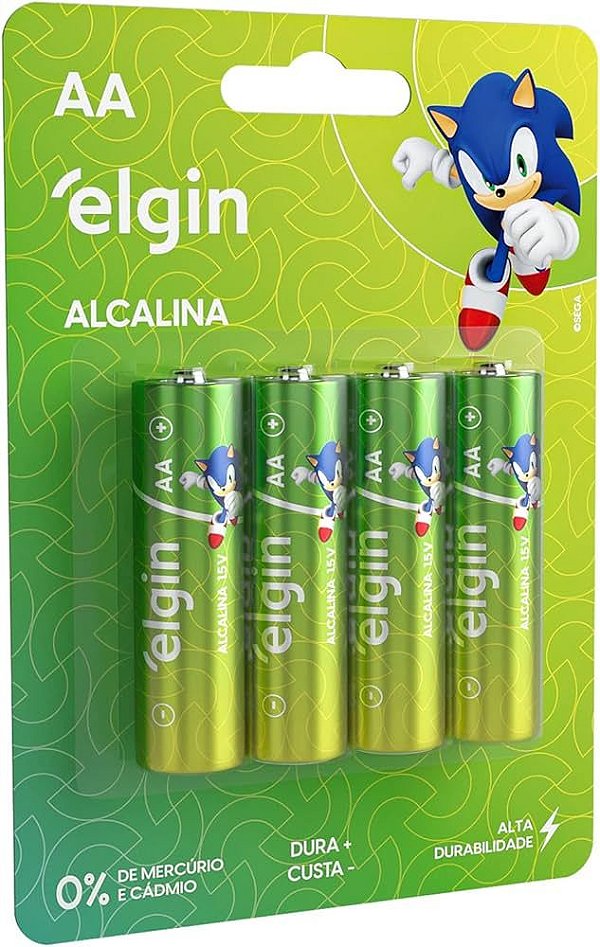 Pilha Alcalina AA Elgin - 4 Unidades