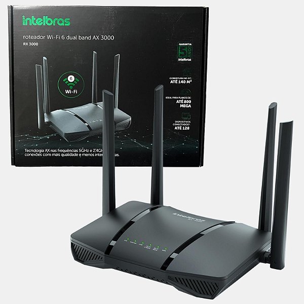 Roteador WI-FI 6 RX 3000  Intelbras