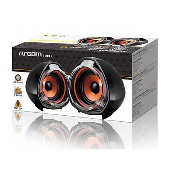 Caixa de Som Estéreo Volcano Bass 5W ARG-SP-1049 Preto