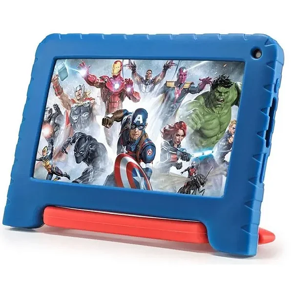 Tablet Infantil Avengers Multilaser - 64GB - 4GB RAM Azul e Vermelho