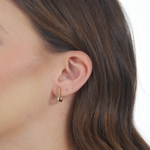 ARGOLA TRAPÉZIO LISA - BANHO DE OURO 18K