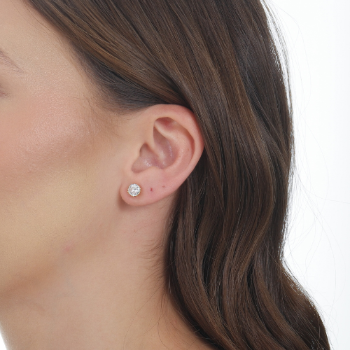 BRINCO PONTO DE LUZ  ZIRCÔNIA COM LAPIDAÇÃO DIAMANTE - BANHO DE OURO 18K