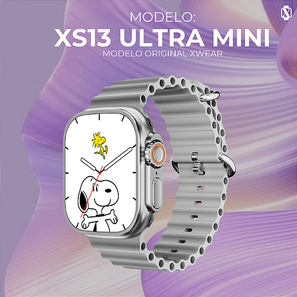 XS13 Ultra Mini, 44mm, Cinza + Pulseira Silicone | Smartwatch Mini, 2° Geração