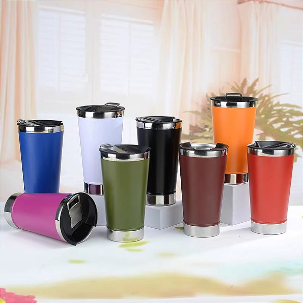 Copo Térmico Tipo Stanley com Tampa e Abridor 473ml