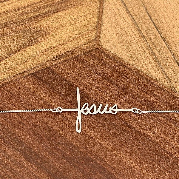 PULSEIRA DE PRATA JESUS MANUSCRITO
