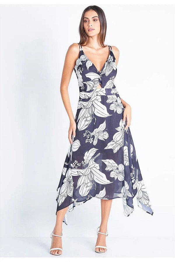 Vestido com Pontas Black Lilies