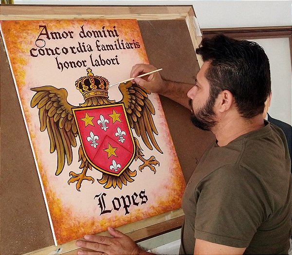 ENCOMENDA DE BRASÃO DE SUA FAMÍLIA, PINTURA A ÓLEO, TAMANHO 50/70cm