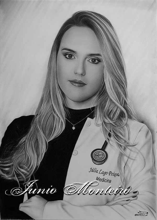 A SUA ENCOMENDA DE RETRATO REALISTA A LÁPIS, COM 1 PESSOA NO QUADRO, TAMANHO 50/66 cm.