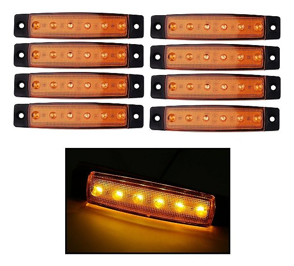 Kit 8 Luzes De Led Laranja Para Barco Lancha Caminhonete