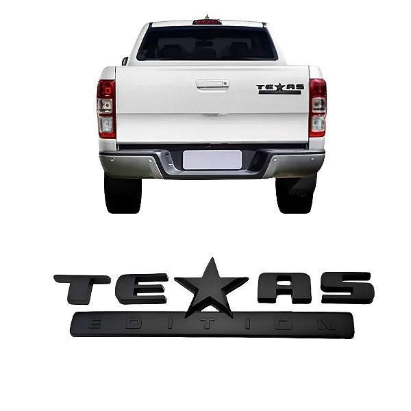 Emblema Texas Edition Letreiro Black Para Hilux