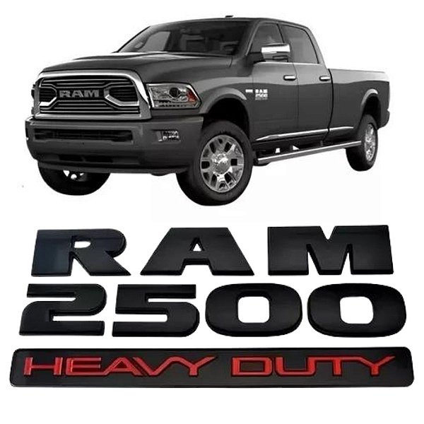 Emblema Dodge Ram 2500 3500 Heavy Duty Preto