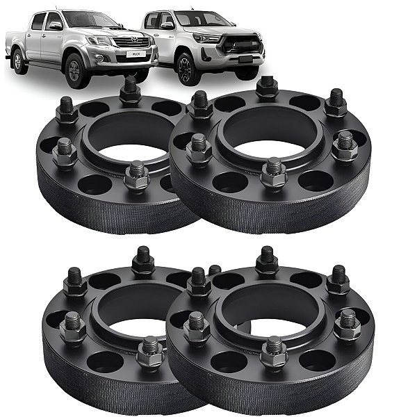 Jogo de Espaçadores de Roda Toyota Hilux 28mm 2006 a 2023