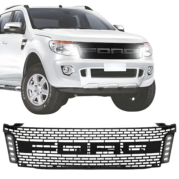 Grade Dianteira Ford Ranger Raptor Com Led Branco 2012 2013