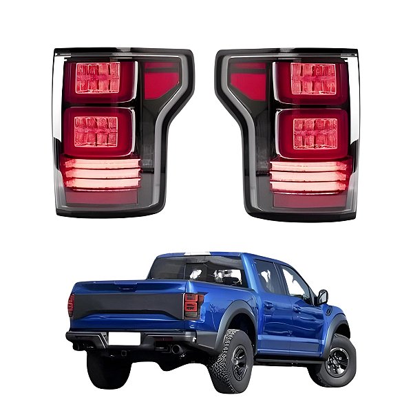 Lanterna Traseira F-150 Raptor Led Par Cor Vermelho