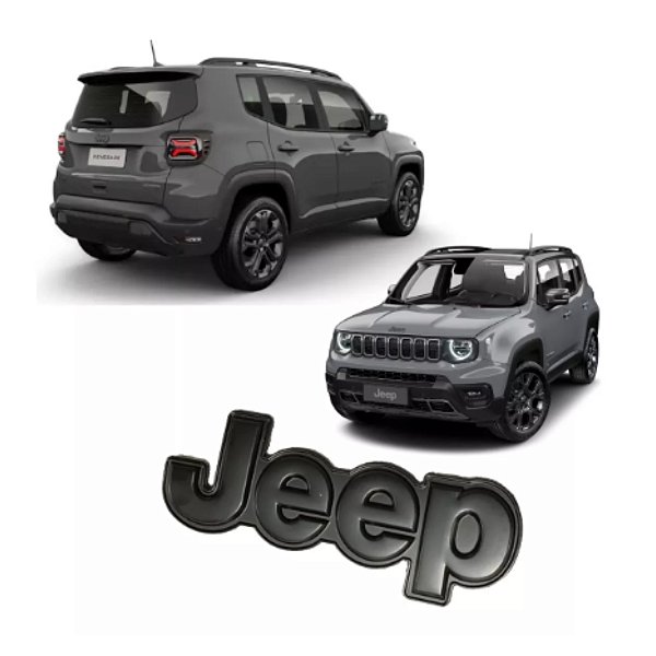 EMBLEMAS JEEP RENEGADE DIANTEIRO / TRASEIRO PRETO