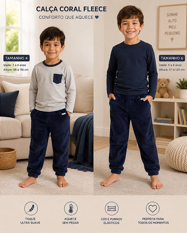 Calça Fleece Marinho