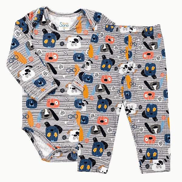 Conjunto Body Canelado Turminha Canina