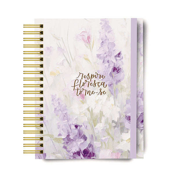 Agenda 2026 - Floral Tela Lilás - Personalizado