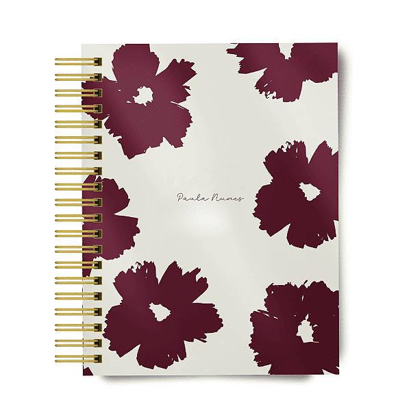 Planner 2026 - Flores Bordô - Personalizado