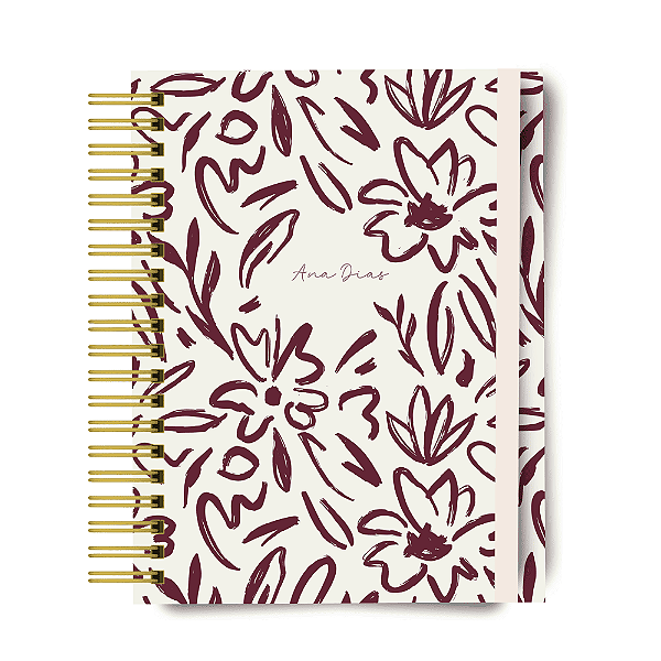 Planner 2026 - Floral Bordô - Personalizado