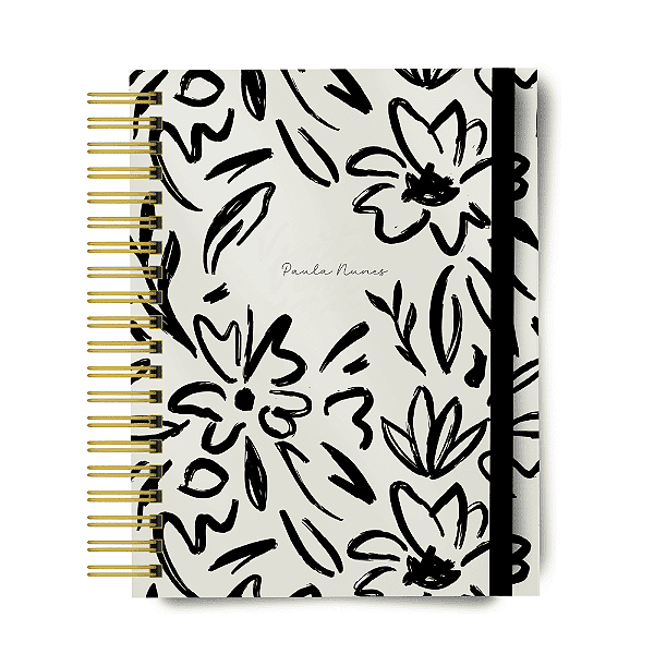 Agenda 2026 - Floral Preto - Personalizado