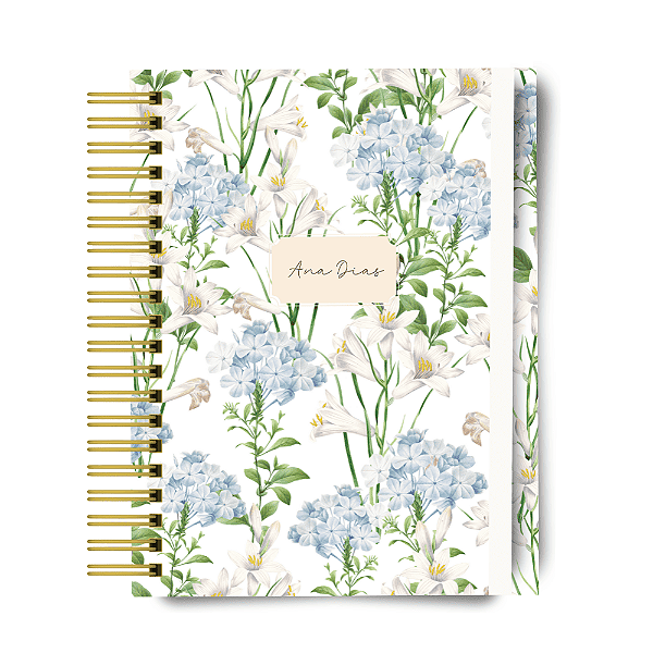 Planner 2026 - Floral Azul - Personalizado
