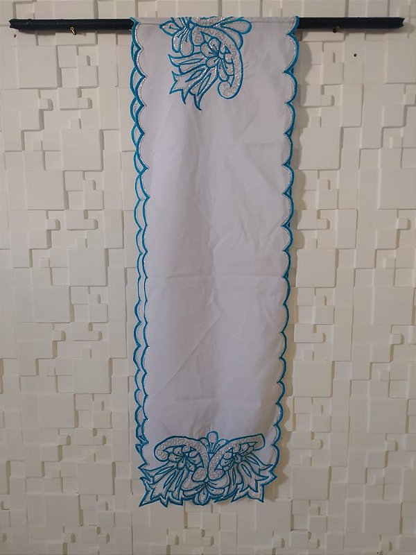 Pano de cabeça azul com fio prata