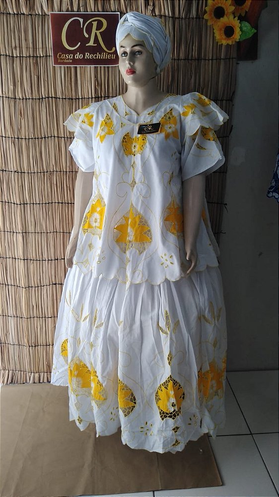 Baiana Rechilieu Amarelo e pintura amarelo 6 peças