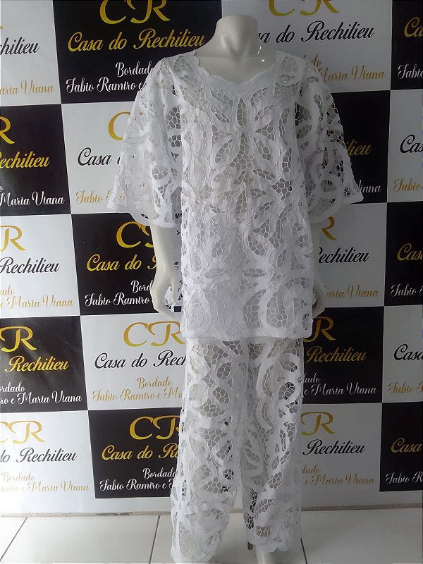 Conjunto Masculino Rechilieu branco   3 peças