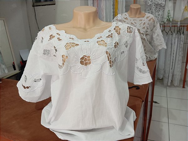 camisu bordado branco peça unica