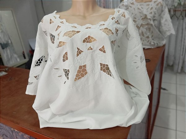 camisu bordado branco peça unica