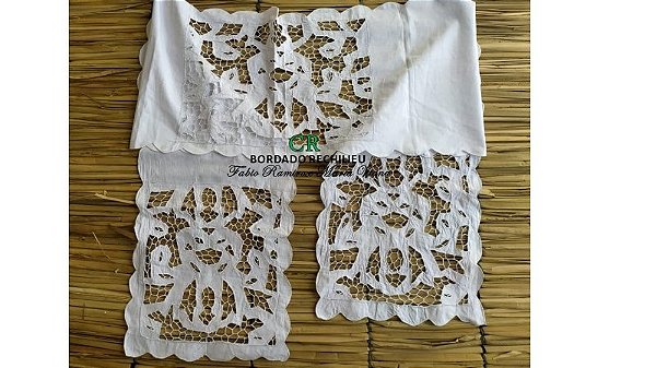 Pano de cabeça Bordado branco