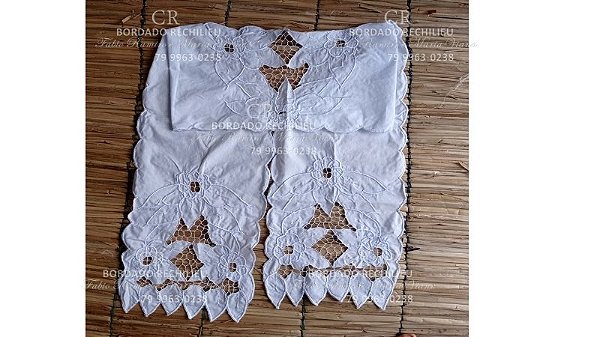 Pano de cabeça Bordado  branco