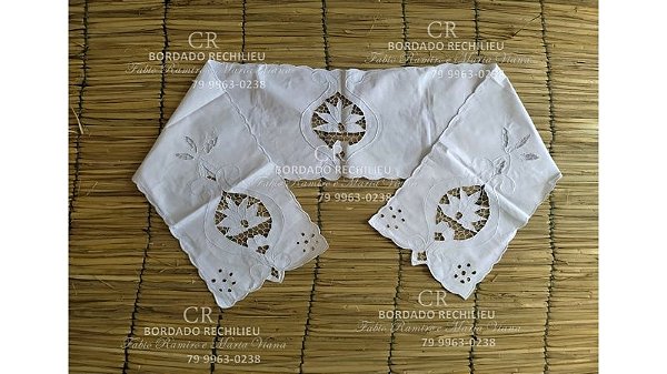 Pano de cabeça Bordado  branco