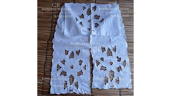 Pano de cabeça Bordado  branco