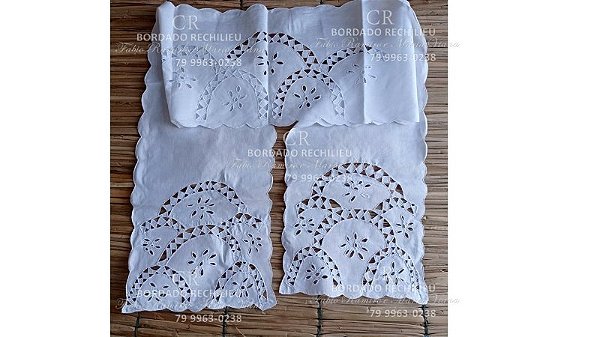 Pano de cabeça Bordado  caseado branco